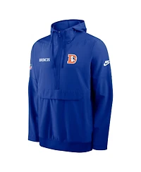 Nike Men's Royal Denver Broncos Sideline Alt Pack Anorak Half-Zip Hoodie Jacket