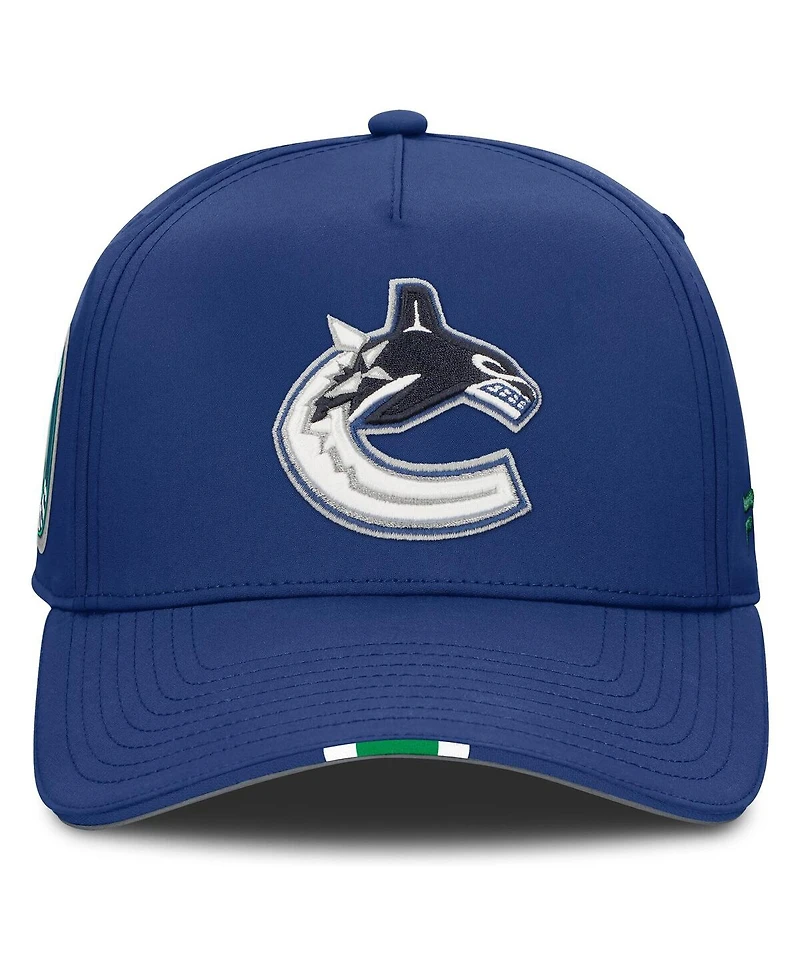 Fanatics Men's Blue Vancouver Canucks 2025 Nhl Draft Authentic Pro On-Stage Podium A-Frame Adjustable Hat