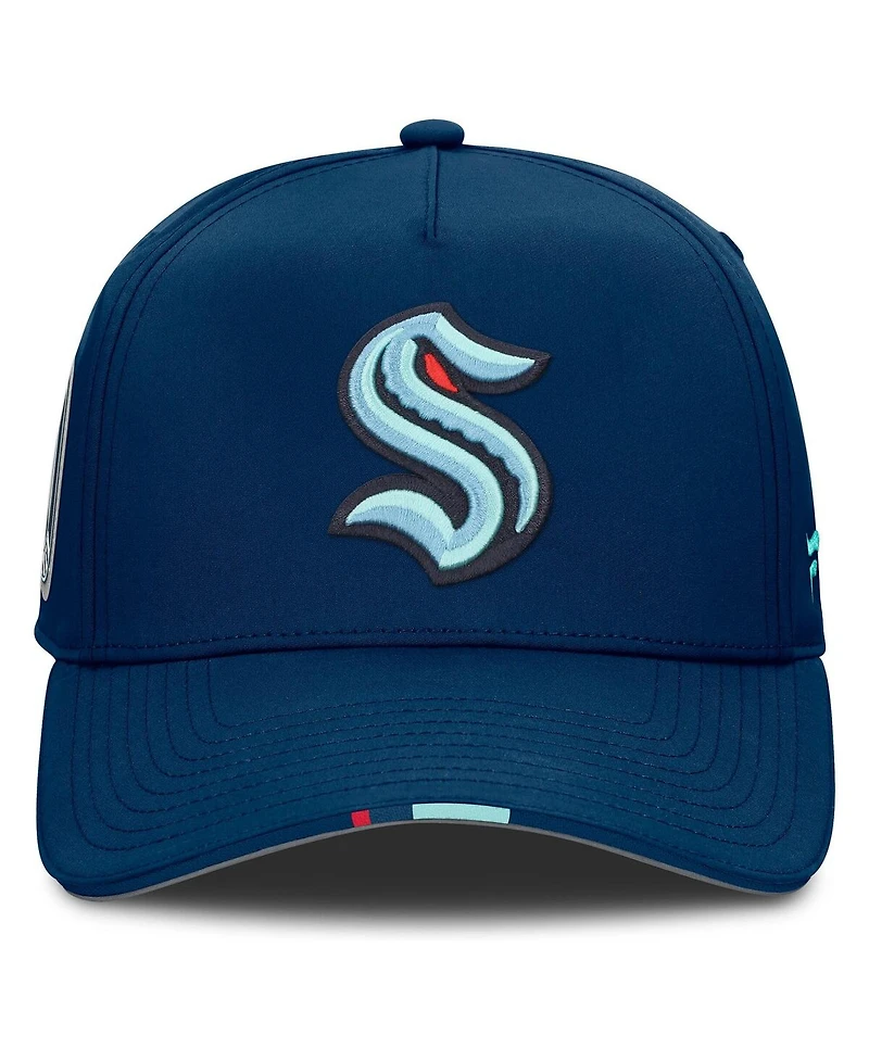 Fanatics Men's Navy Seattle Kraken 2025 Nhl Draft Authentic Pro On-Stage Podium A-Frame Adjustable Hat