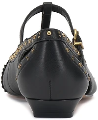 Vince Camuto Women's Valkie Studded T-Strap Micro-Heel Mary-Jane Flats