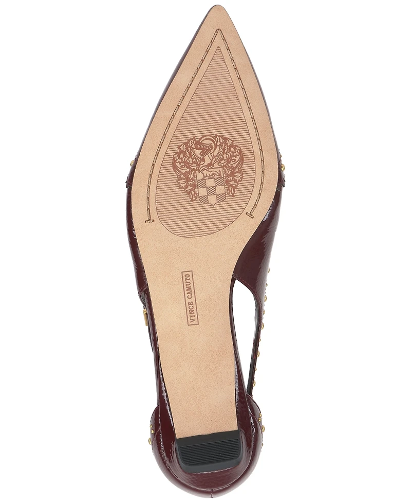 Vince Camuto Women's Valkie Studded T-Strap Micro-Heel Mary-Jane Flats