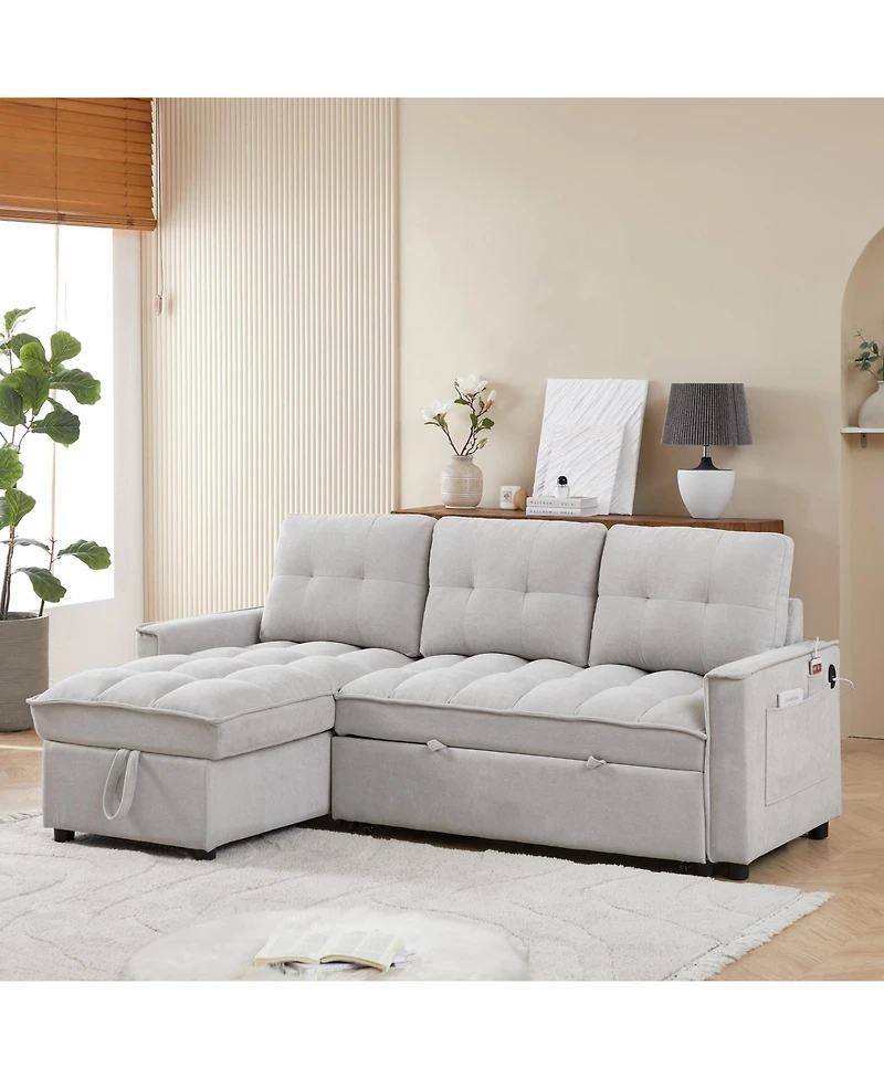 Streamdale Furniture Mh 78.75" Reclining Pull-Out Sectional Sofa