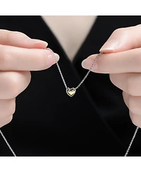 Rachel Glauber Two-Tone Sleek Heart Pendant Necklace