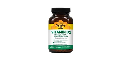 Country Life Vitamin D3, 5000 Iu, 200 Softgels