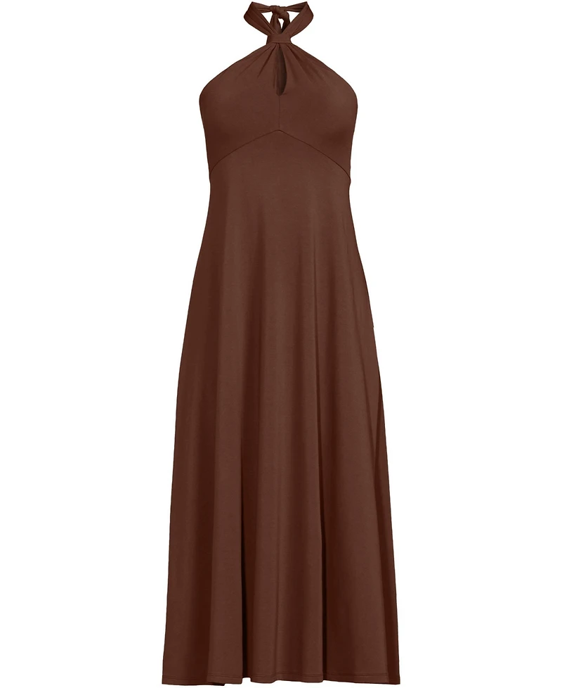 Lands' End Women's Cotton Modal Halter Midi Dress