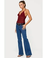 Edikted Women's Delila Crochet V Neck Top