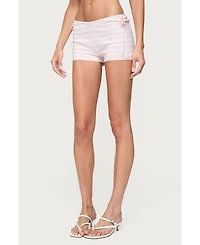 Edikted Women's Janelle Striped Knit Shorts