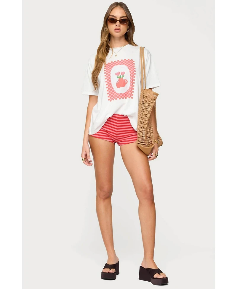 Edikted Women's Flower Vase Oversized T Shirt