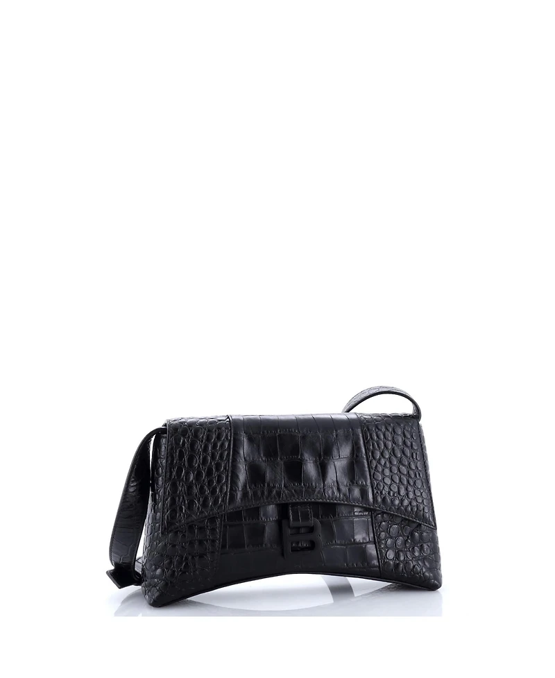 Pre-Owned Balenciaga Xs Downtown Soft Hourglass Shoulder Bag Embossed Leather