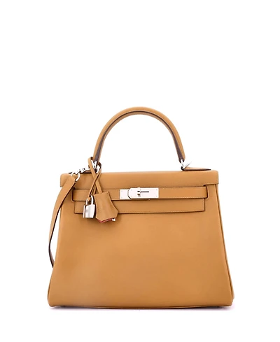 Pre-Owned Hermes Kelly 28 Handbag Verso Evercolor with Palladium Hardware