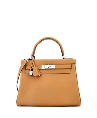 Pre-Owned Hermes Kelly 28 Handbag Verso Evercolor with Palladium Hardware