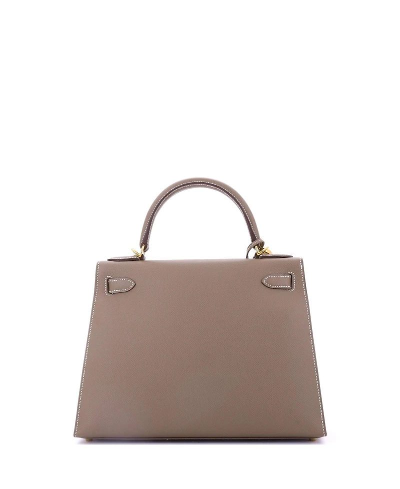 Pre-Owned Hermes Kelly 28 Handbag Grey Epsom with Gold Hardware