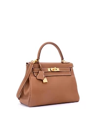 Pre-Owned Hermes Kelly Handbag Brown Togo with Gold Hardware