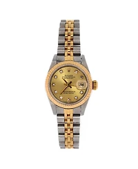 Pre-Owned Rolex Oyster Perpetual Datejust Automatic Watch in Stainless Steel and Gold with Diamond Markers 26mm