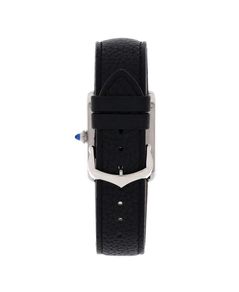 Pre-Owned Cartier Must de Cartier Tank Quartz Watch in Stainless Steel and Leather 25mm
