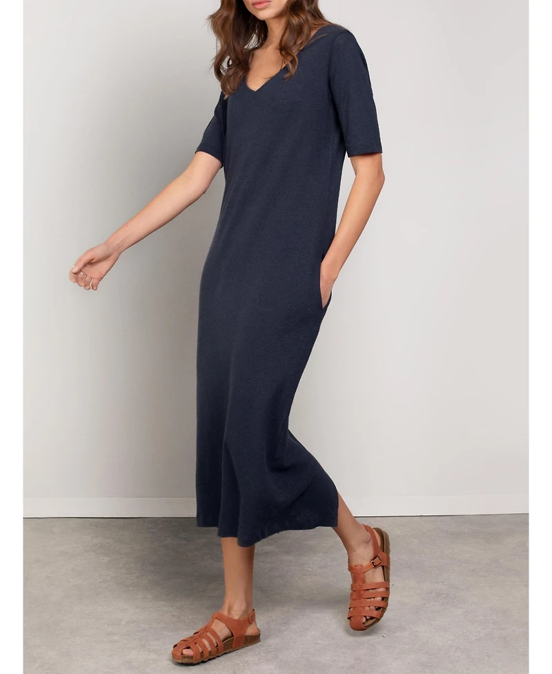 Celtic & Co. Women's Linen Blend Midi Dress