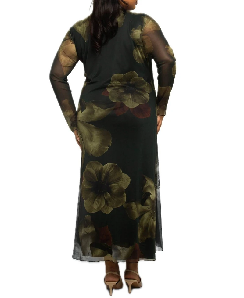 Fashion-szn Curve Women's Floral Print Midaxi Dress