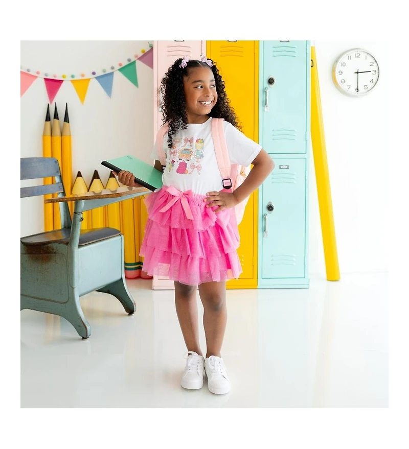 Sweet Wink Little and Big Girls Raspberry Bow Tiered Tutu Skirt
