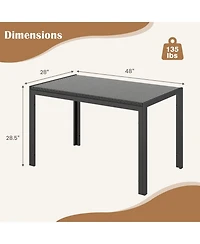Rectangular Wicker Patio Dining Table for Outdoor Deck or Garden Seating