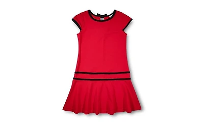 Florence Eiseman Big Girls Crepe Knit Dress With Velvet Trim
