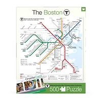 New York Puzzle Company Boston T Map 500 Piece Puzzle