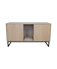 Streamdale Furniture Modern Wooden Cat House with Scratching Mat - 47.64" x 21.46" x 25.98" 76.4 lbs