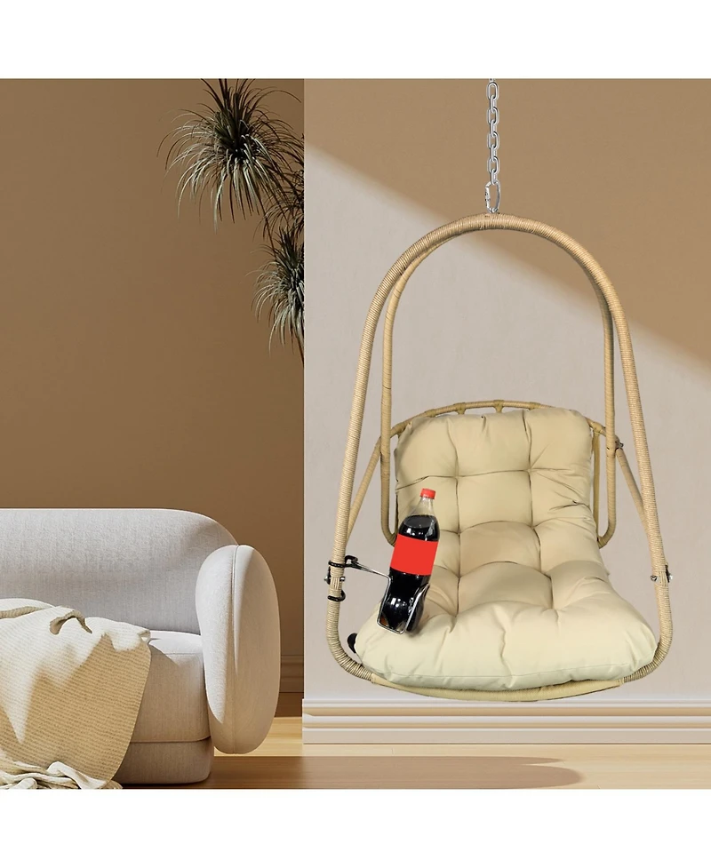Streamdale Furniture Wicker Egg Chair with Stand & Cushion