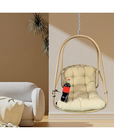 Streamdale Furniture Wicker Egg Chair with Stand & Cushion