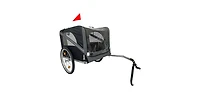 Aostirmotor Folding Pet Trailer Car for Bicycle, Folding Pet Carrier with Wheels, Safety Flag, Easy to Connect & Store, Black+ Gray