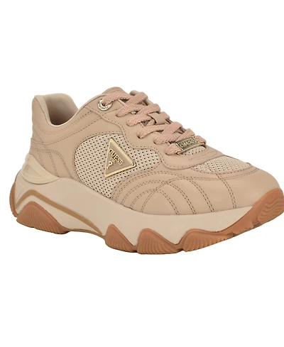 Guess Women's Moeann Triangle G Logo Chunky Lace-Up Sneakers