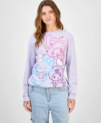 Love Tribe Juniors' Hello Kitty And Friends Cotton Crewneck Sweatshirt