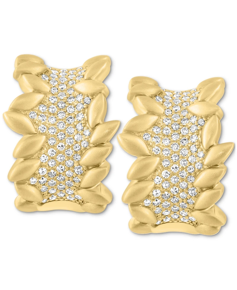Effy Diamond Pave Vine Inspired Huggie Hoop Earrings (1/2 ct. t.w.) in 14k Gold