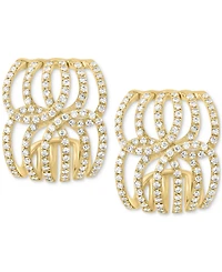 Effy Diamond Swirl Openwork Huggie Hoop Earrings (3/4 ct. t.w.) in 14k Gold