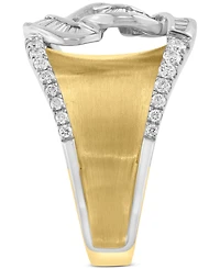 Effy Diamond Round & Baguette Concave Ring (5/8 ct. t.w.) in 14k Two-Tone Gold