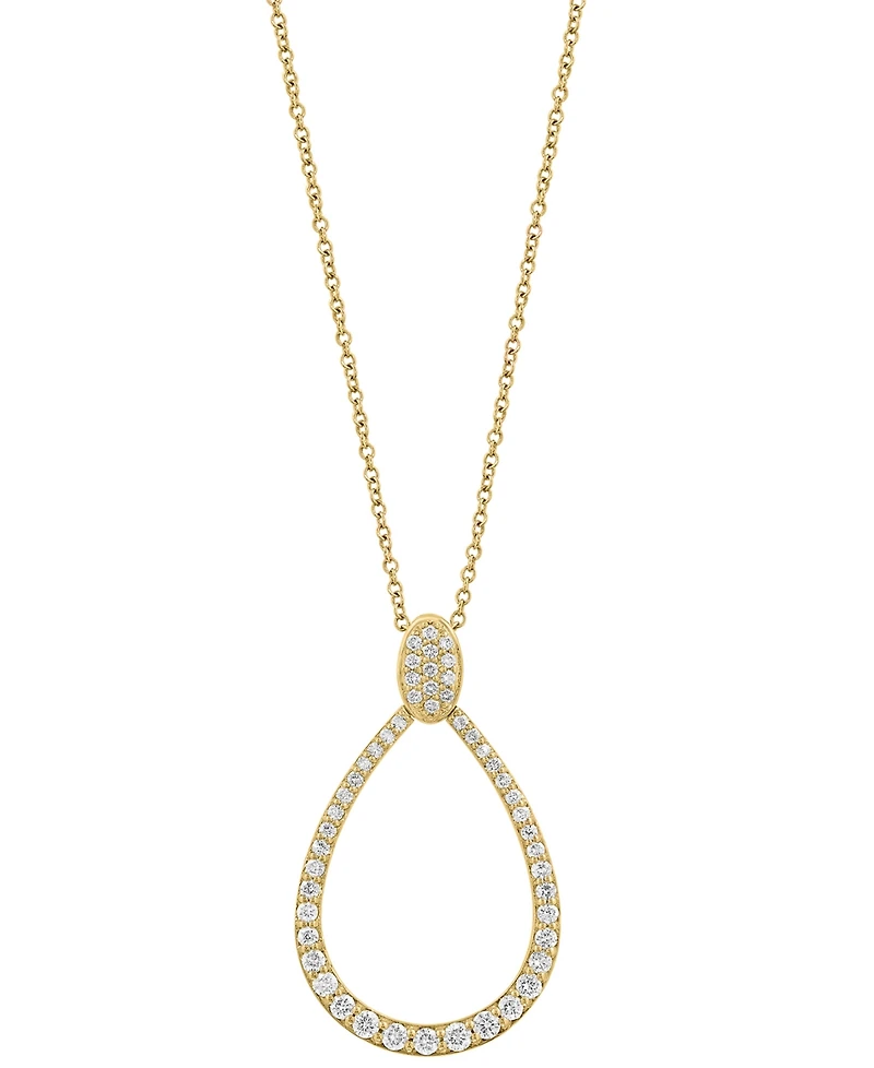 Effy Diamond Teardrop Pendant Necklace (3/4 ct. t.w.) in 14k Gold, 17" + 1" extender