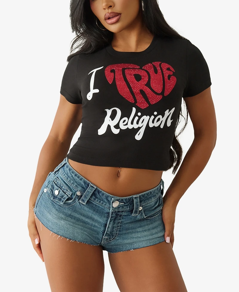 True Religion Women's I Love Crew Neck T-Shirt