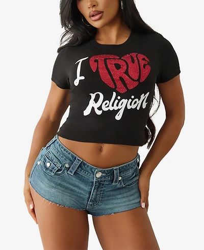 True Religion Women's I Love Crew Neck T-Shirt