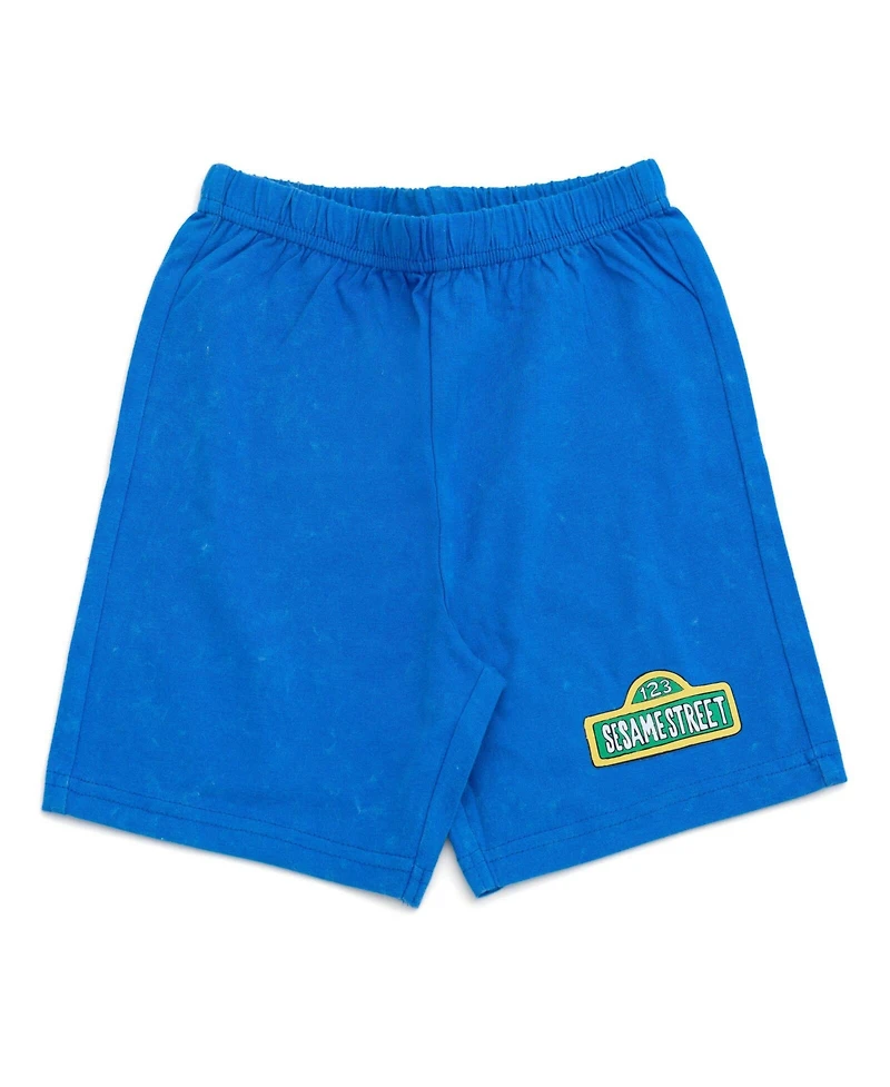 Sesame Street Baby Boys Oscar the Grouch Elmo Bert and Ernie Graphic T-Shirt Shorts Outfit Set Infant to Little Kid