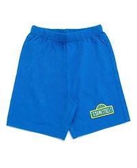 Sesame Street Baby Boys Oscar the Grouch Elmo Bert and Ernie Graphic T-Shirt Shorts Outfit Set Infant to Little Kid