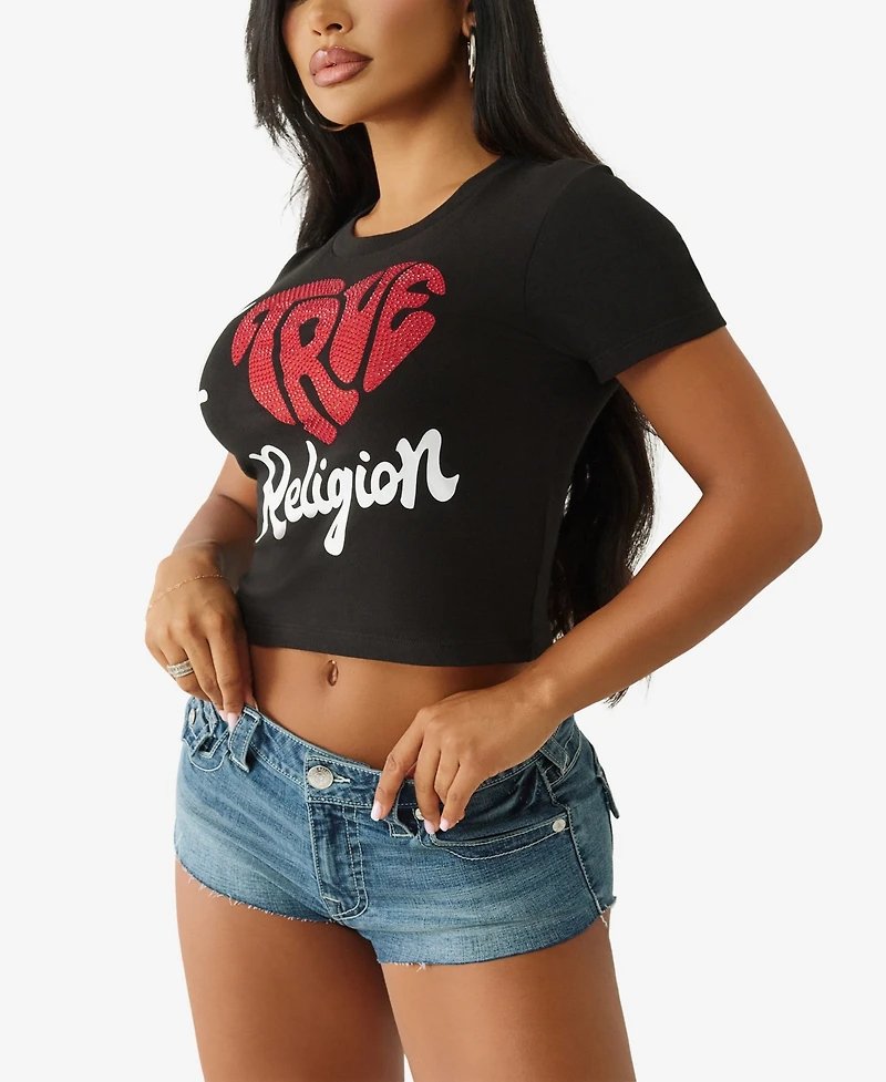 True Religion Women's I Love Crew Neck T-Shirt