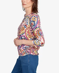 Alfred Dunner Petite Paisley Top
