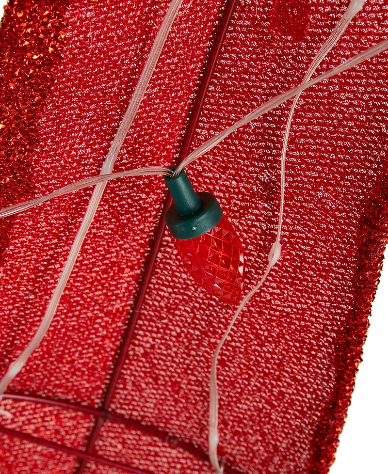 Glitzhome 35.75" Lighted Fabric 3D Christmas Bow