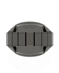 Fossil Unisex Nick Jonas x Machine Luxe Vignette Gunmetal Stainless Steel Ring Watch, 18.5mm