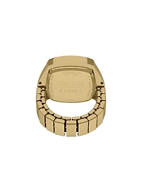 Fossil Unisex Nick Jonas x Machine Luxe Vignette Gold-Tone Stainless Steel Ring Watch, 18.5mm