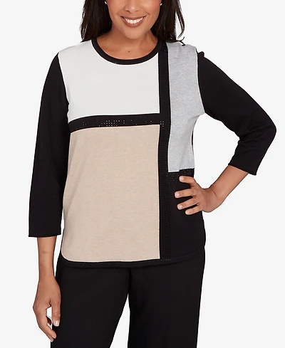 Alfred Dunner Petite Classic Long Sleeve Sweater