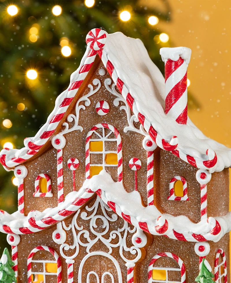 Glitzhome 11.75" Lighted Resin Christmas Village