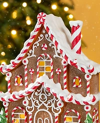 Glitzhome 11.75" Lighted Resin Christmas Village