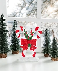 Glitzhome 10" Resin Christmas Candy Cane Figurine