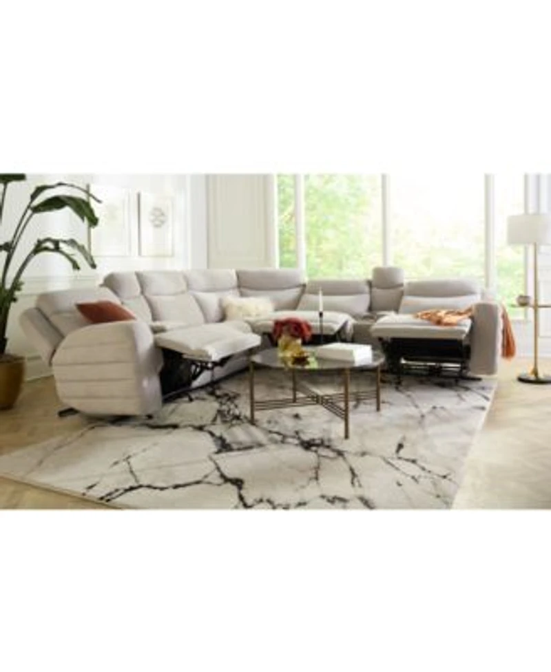Kristyan Power Headrest Footrest Fabric Sectional Collection Macys Exclusive