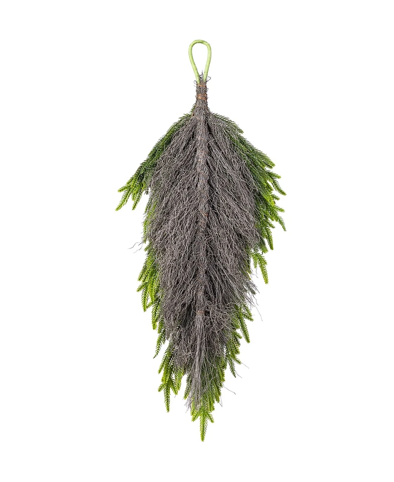 Glitzhome 31.5" Greenery Polyethylene Christmas Dripping Teardrop